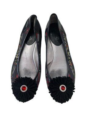 COACH Womens Robbin Plaid Logo Flats Size 6